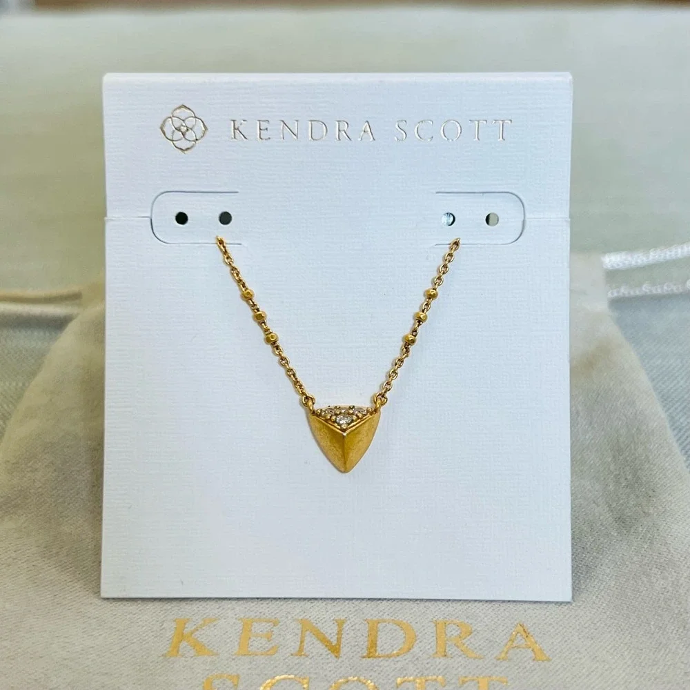 New Kenda Scott Perry Pendant Necklace in Vintage Gold - Picture 2 of 10